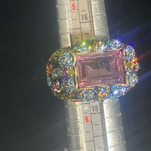 Elegant Pink and Blue Gemstone Heidi Daus ‘Damselfly’ Ring - Picture 2 of 3
